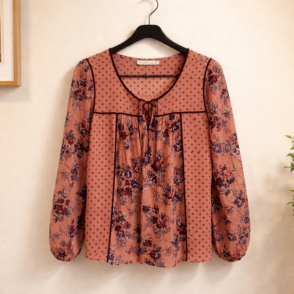 Abercrombie & Fitch Peach Floral Blouse